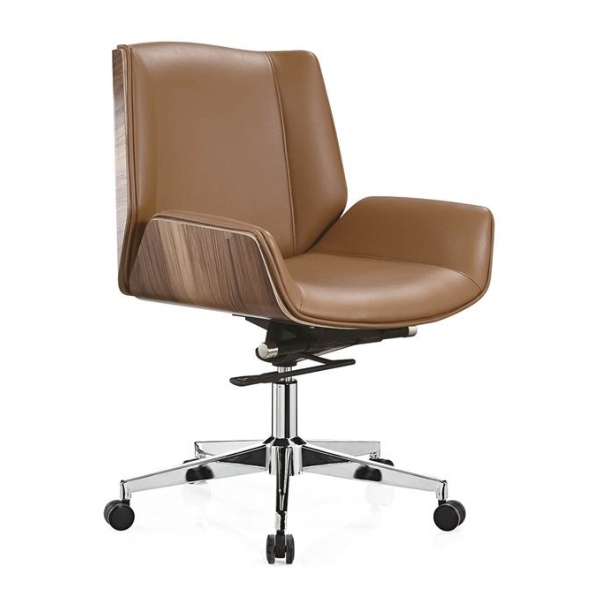 Ghế văn phòng cao cấp lưng gỗ bọc da: SG - 728B